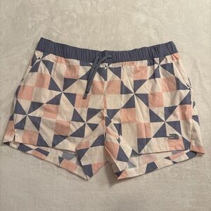 The North Face Women's Athletic Shorts - Pink and Blue Geometric